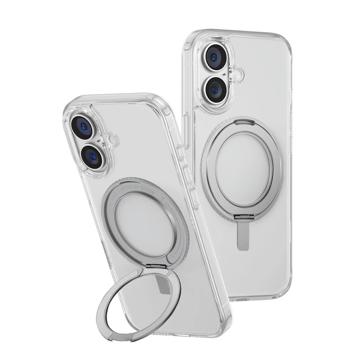 Uniq Apple iPhone 16 Swivix Rotating Kickstand Kapak - Şeffaf